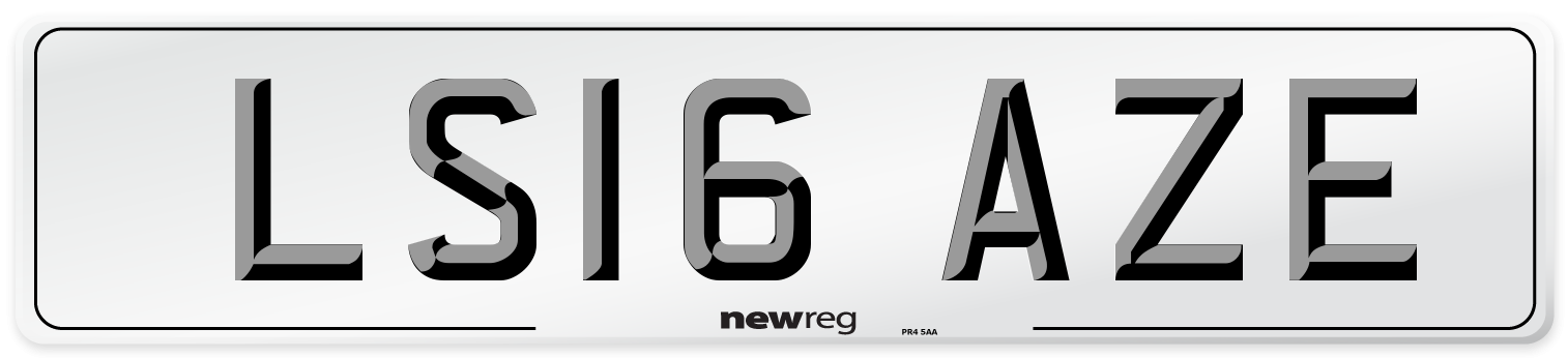 LS16 AZE Number Plate from New Reg